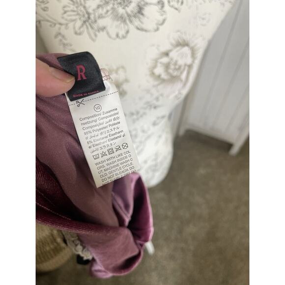 Romwe Purple Crushed Velvet Lace Accent Stretch Y2k Black Size Small - Picture 4 of 6